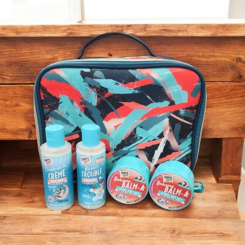 Dirty Works body care set with case new