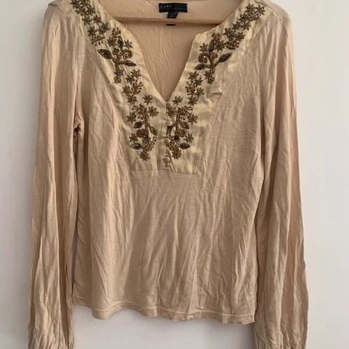 Zara blouse beige size L used with small hole and wear