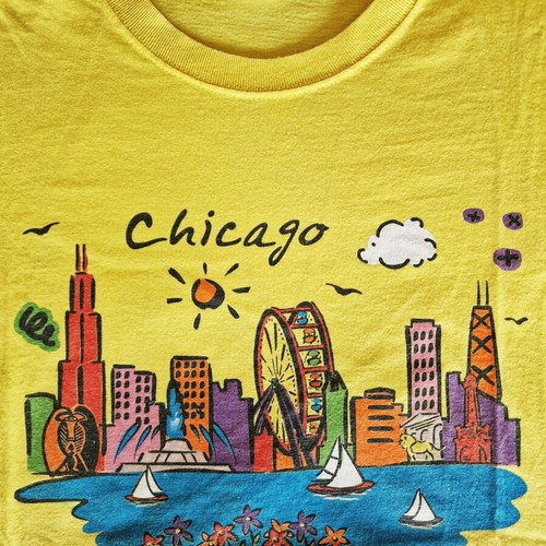 T-shirt Chicago used, yellow, size L