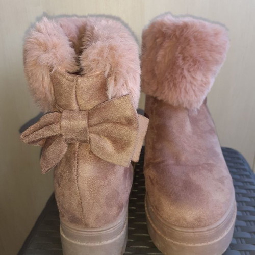 Pink ankle boots like new size 39 with bow detail