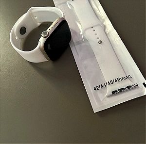Λουράκι Λευκό σιλικόνης για Apple Watch 49mm, 45mm, 44mm, 42mm