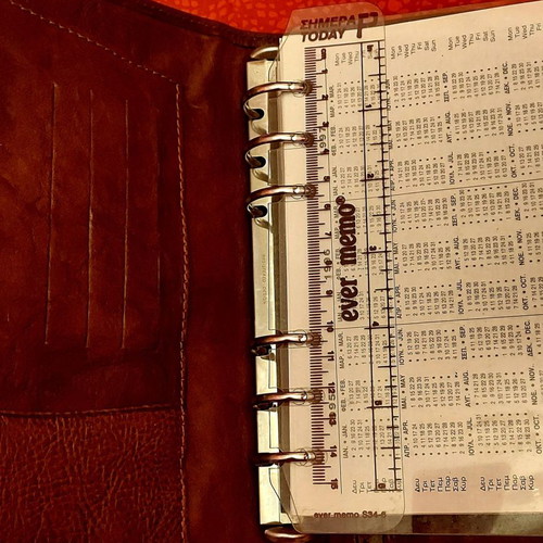 Leather agenda used with card slots and small wallet