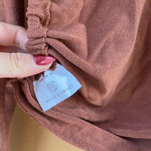 Zimbabongo shirt brown autumn new, long-sleeve with cord