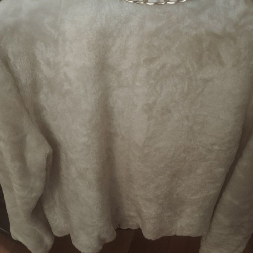 Faux Fur Jacket without Collar like new, white, size S