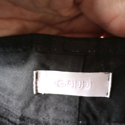 Midi Black Skirt Gaudì with Blue Stitching & Grunge/Raw Finish - Style & Statement