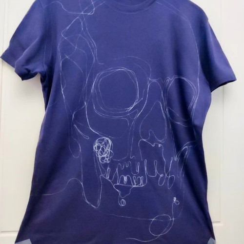 Sisley women's purple Skull t-shirt XL like new, cotton