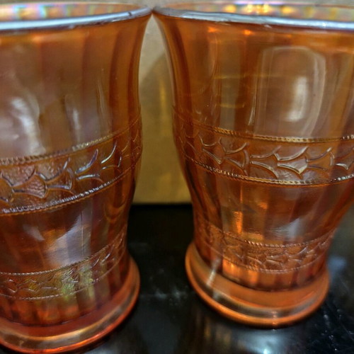 Vintage glasses like new, set of 6, honey color