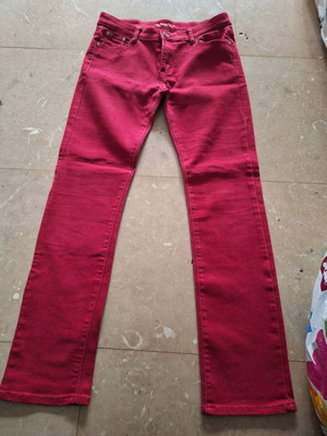 Women's red jeans like new, size L
