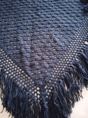 Handmade scarf like new, blue with metallic shine