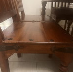 Solid wood dining table with 6 chairs set