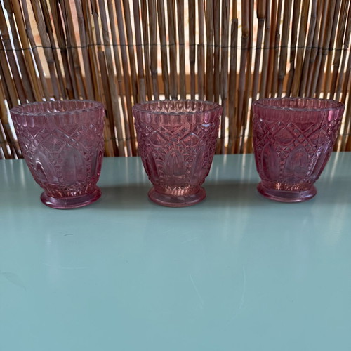 Glass candle holders like new, set of 3