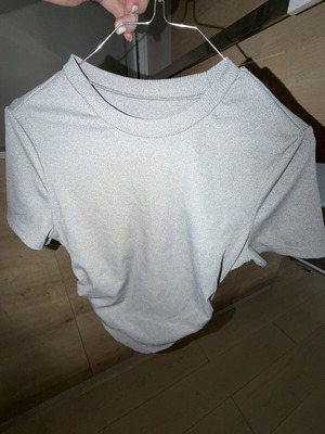 Shein Light Grey Ribbed T-Shirt Size S Like New