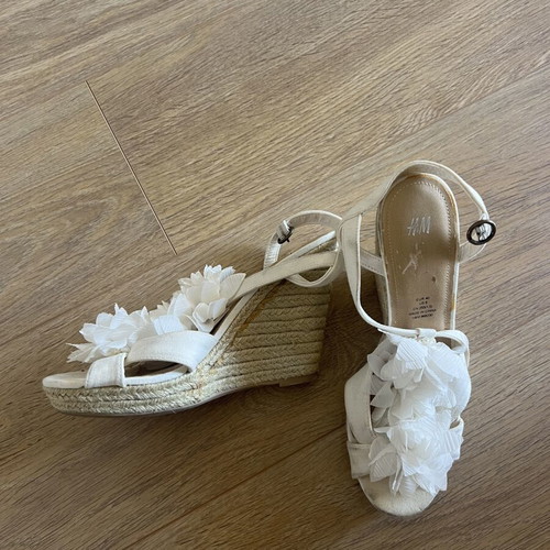 H&M platform sandals like new, white, heel height 12cm, size 40