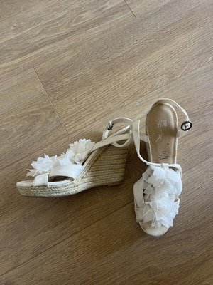 H&M platform sandals like new, white, heel height 12cm, size 40