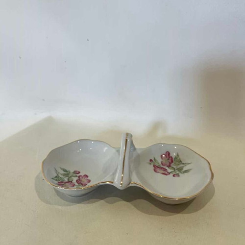 Porcelain salt cellar vintage with floral designs Titov Veles used