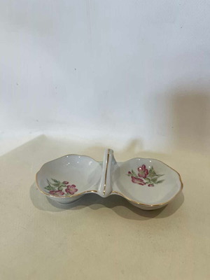 Porcelain salt cellar vintage with floral designs Titov Veles used