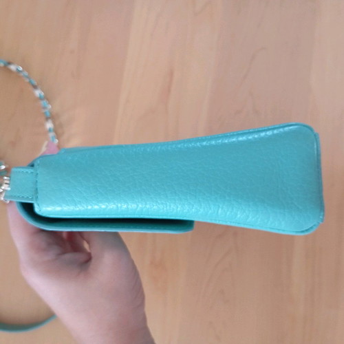 Aigner leather crossbody bag like new, turquoise