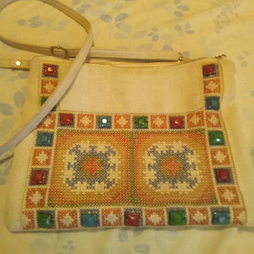 Bag with embroidery summer crossbody like new