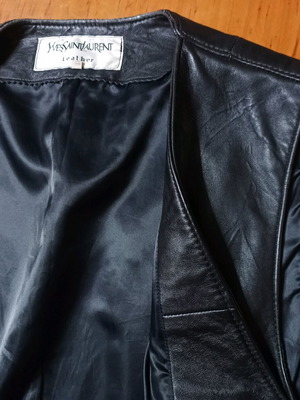 Γιλέκο δερμάτινο YSL vintage σαν καινούργιο, μαύρο, Νο 52