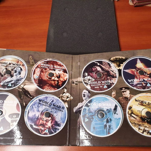 Combat WWII book set and 8 DVD collection used, English