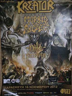 Kreator Morbid Angel Concert Poster like new, 68x48cm