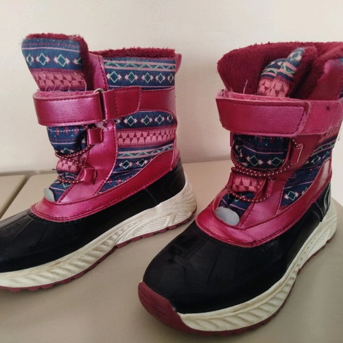 Girls' snow boots like new, size 33, pink