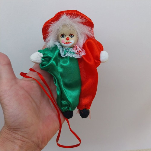 Miniature clown doll from Germany with ceramic face like new