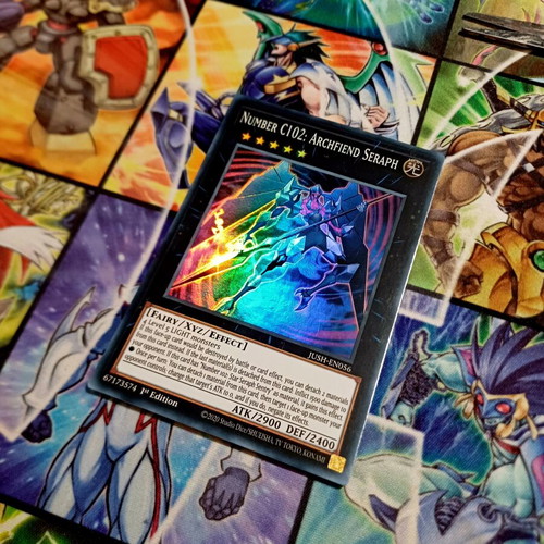 Number C102: Archfiend Seraph Yu-Gi-Oh! card, JUSH Super Rare