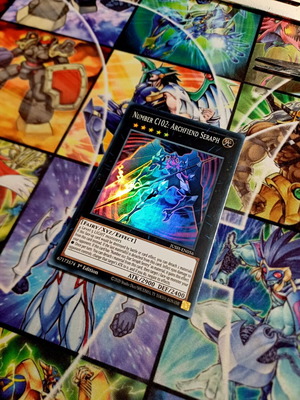 Number C102: Archfiend Seraph Yu-Gi-Oh! card, JUSH Super Rare