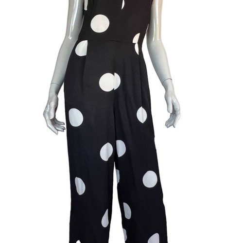 Space Simona Corsellini Polka Dot Black Jumpsuit like new