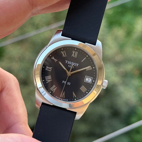 Tissot PR 50 stainless steel watch like new with sapphire and date