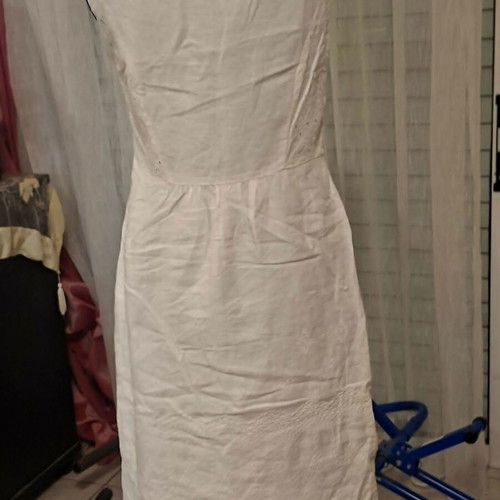Per Una white linen midi dress like new, UK size 12
