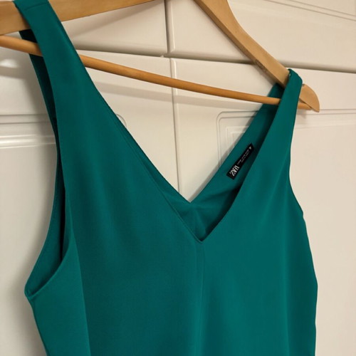 green emerald velvet dress Zara Green Mini Dress