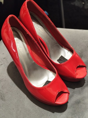 Red Peep Toe Heels size 37 like new