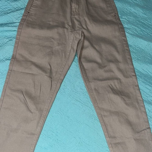 Pink Woman High Rise Baggy Pants Khaki Medium
