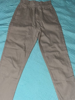 Pink Woman High Rise Baggy Pants Khaki Medium