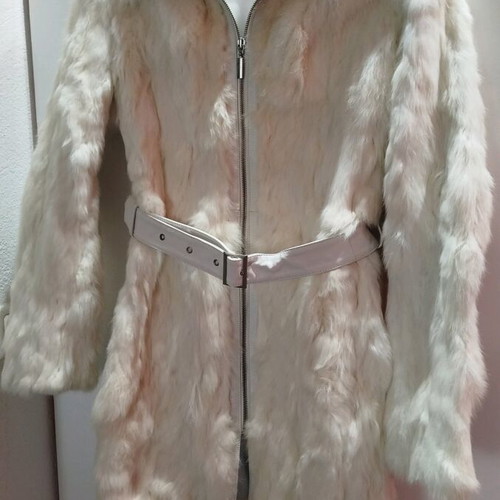 Anel coat made of genuine leather and fur, like new, size S
