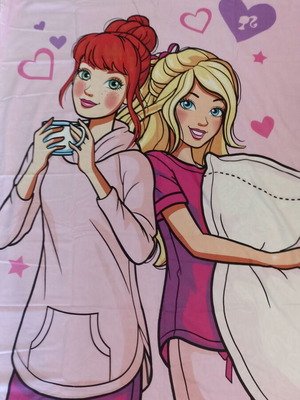 Barbie children's duvet cover and pillowcase set like new, 100% cotton