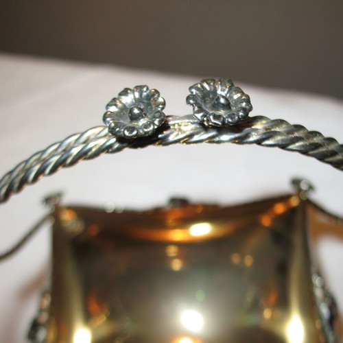 Silver-plated fondue pot like new, height 17 cm