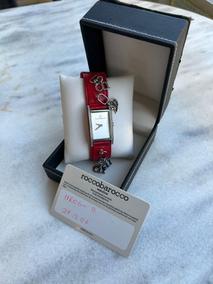Roccobarocco Ladies Watch new with red strap and silver charms