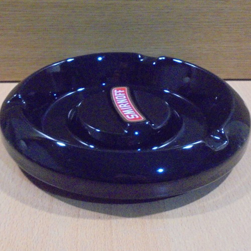 Smirnoff vodka old round promotional ceramic ashtray like new