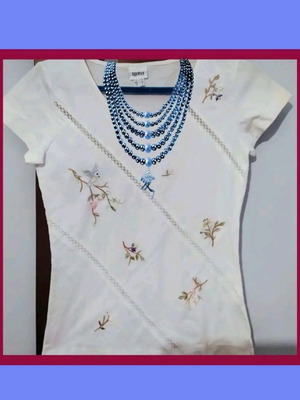 White blouse with beautiful design, like new