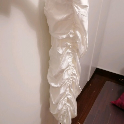 Midi white satin dress new with corset bust
