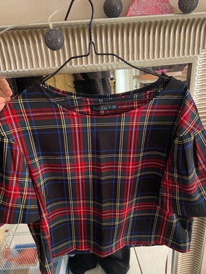Handmade plaid blouse like new, size S-M