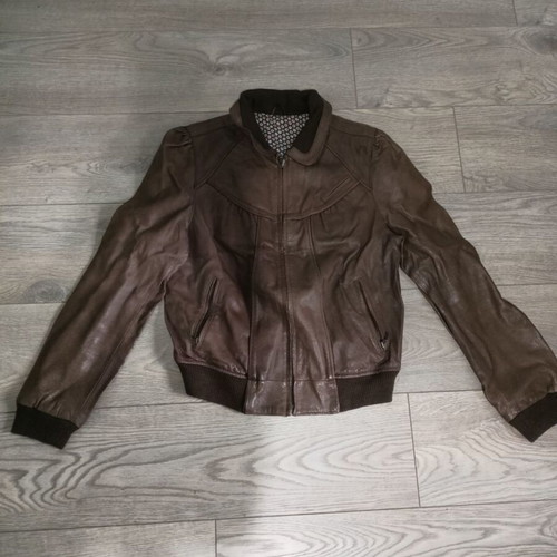 Leather jacket used, women's size M, brown
