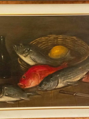 Oil painting Stavros Pasparakis used with large frame