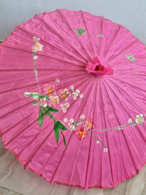 Japanese decorative wooden umbrella with thin paper