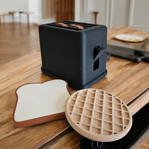 Original breakfast coasters set of 4 with toaster base new