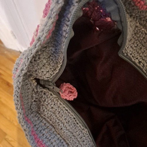 Handmade Granny's Travel Bag crochet, like new