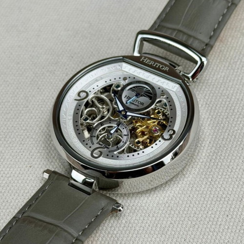 Heritor Lincoln automatic watch unisex, grey, new